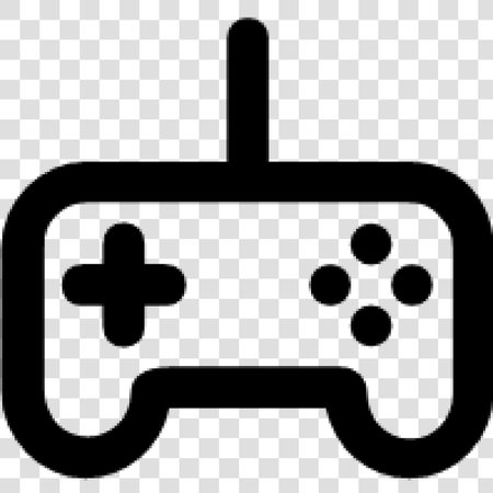 Joystick simple icon. Black symbol with transparent effect on transparent background