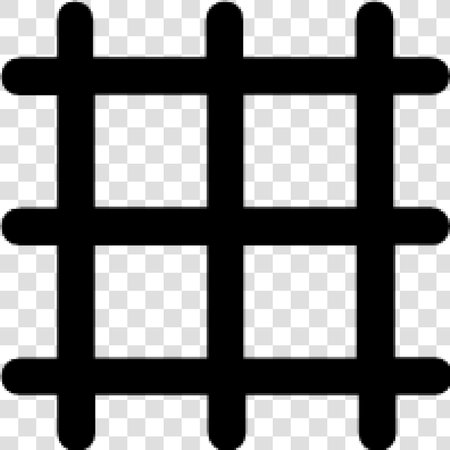 Black prison cell icon on transparent background. Prison cell. Vector illustrationのイラスト素材