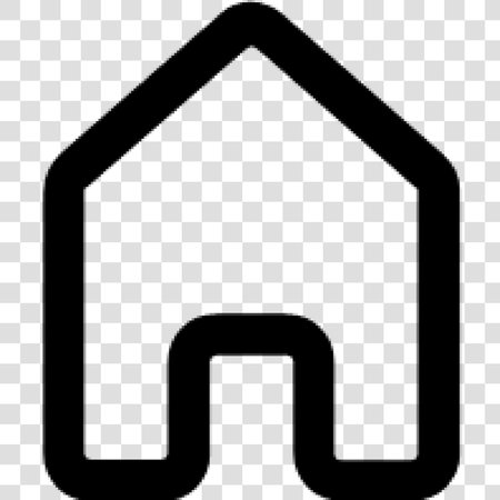 Black House Icon Isolated on Transparent Background. Vector Illustrationのイラスト素材
