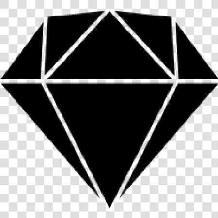 Diamond. Black and white vector illustration. Isolated on transparent background.のイラスト素材
