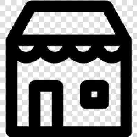 Store icon. Black vector symbol with transparent effect on transparent background.のイラスト素材