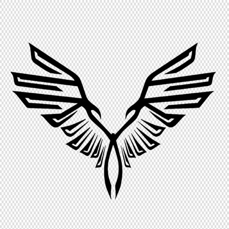 Eagle wings icon illustration sign design style isolated on transparent background.のイラスト素材