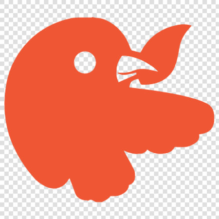 Pigeon vector icon. Illustration style is flat iconic orange symbol on a transparent background.のイラスト素材