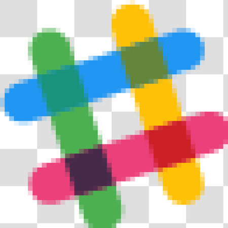 pixelated cross on checkered background, pixelated vector illustrationのイラスト素材