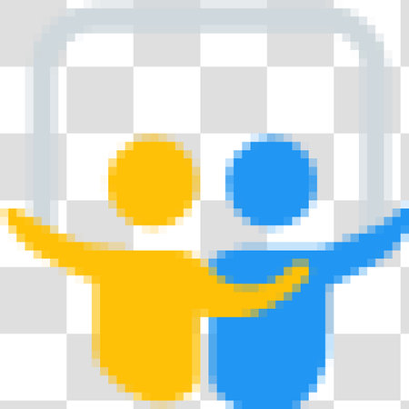 Abstract pixel art illustration of a boy and a girl playing basketball.のイラスト素材