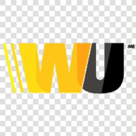 letter w u in black and yellow colors on transparent background, vector illustration