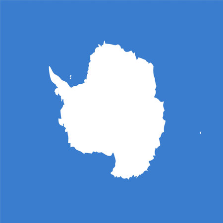 A Map of the country of  Antarctica on a blue background.のイラスト素材
