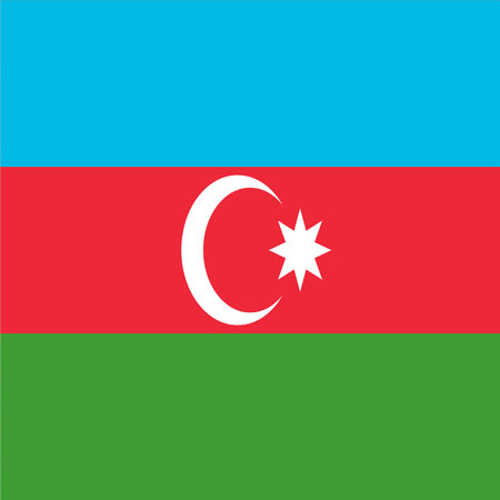 Flag of Azerbaijan. Vector illustration. Flat design style. Flag of Azerbaijan.のイラスト素材