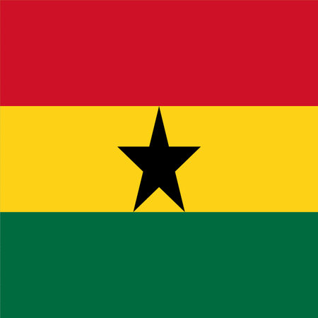 Flag of Ghana. Vector illustration. National flag of Ghana in flat style.のイラスト素材