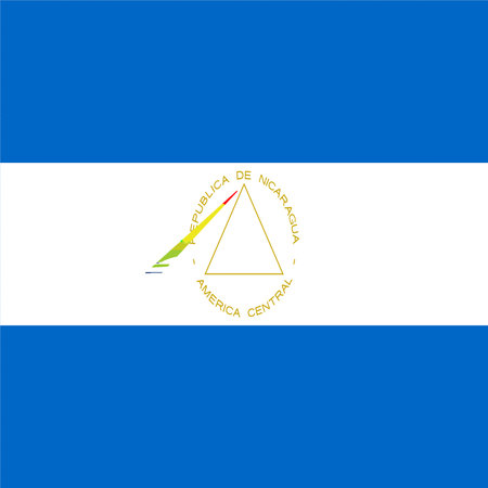Flag of Nicaragua, official colors and proportion correctly. National flag of Nicaragua.のイラスト素材