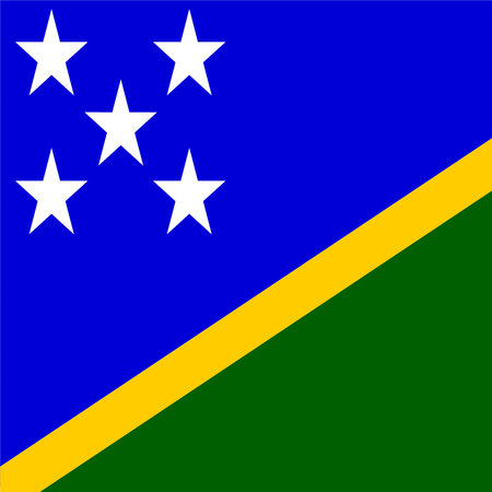 original and simple Solomon Islands flag isolated vector in official colors and Proportion Correctlyのイラスト素材