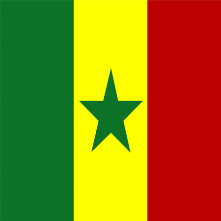 Senegal flag vector illustration. National flag of Senegal vector illustration.のイラスト素材