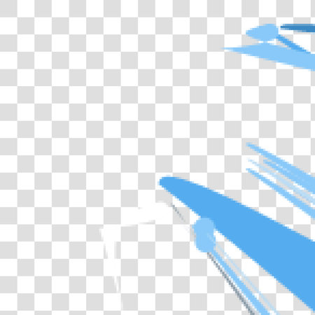 Vector illustration of blue airplane on transparent background. Flying airplane icon.のイラスト素材