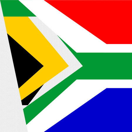 Flag of the Republic of South Africa on a linen cloth, vector illustrationのイラスト素材