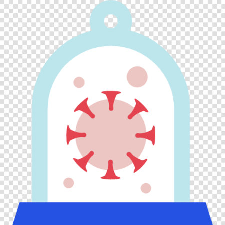 Vector illustration of the coronavirus on a blue background. Flat style.のイラスト素材