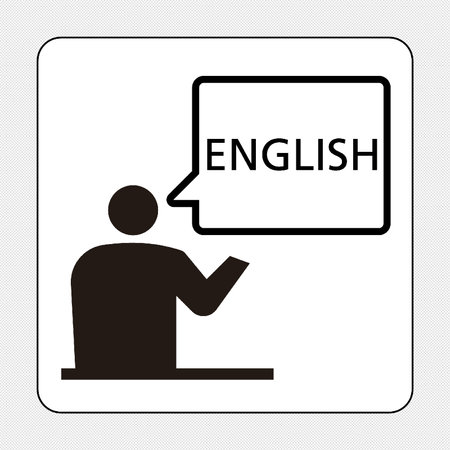 English sign. Vector. Black icon on white background. Isolated.のイラスト素材