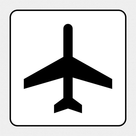 Airplane sign illustration. Vector. Black icon on white background.のイラスト素材