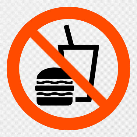 No fast food sign. Vector icon on a gray background. EPS 10のイラスト素材