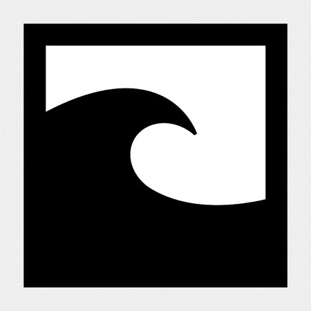 Wave sign illustration. Black icon on a white background. Isolated.のイラスト素材