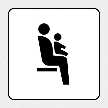 Baby seat sign. Black icon on white background. Vector illustration.のイラスト素材
