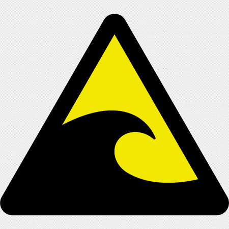 Waves danger sign. Vector icon. Black icon on a white background.のイラスト素材