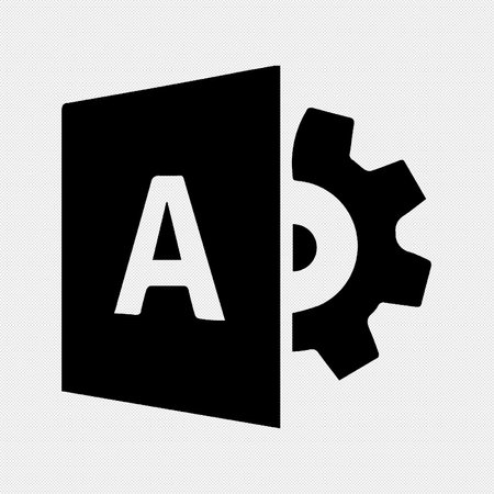 Letter A and Gear Icon. Black and white. Vector illustration.のイラスト素材
