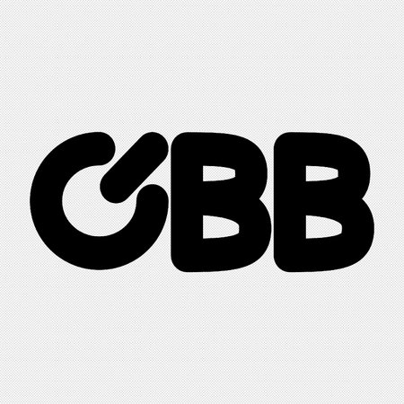 Cb lettering. Black on a white background. Vector illustration.のイラスト素材