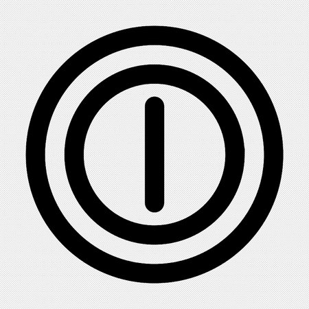 Power button sign. Vector. Black icon on a white background. Isolated.のイラスト素材