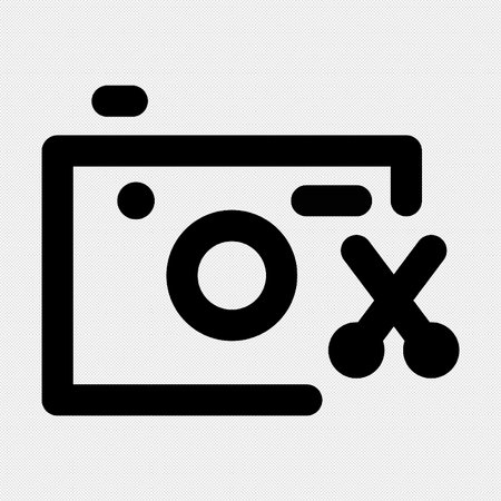 Photo camera icon. Vector illustration. Black icon on a white background.のイラスト素材