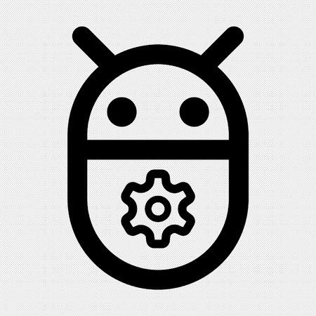Ladybug with gear icon. Simple black icon on a white background.のイラスト素材