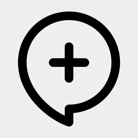 Plus sign illustration. Vector. Black icon on a white background. Isolated.