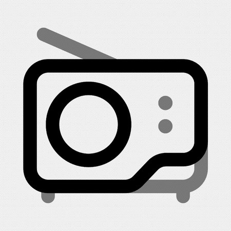 Radio sign illustration. Vector. Black icon on a gray background.のイラスト素材