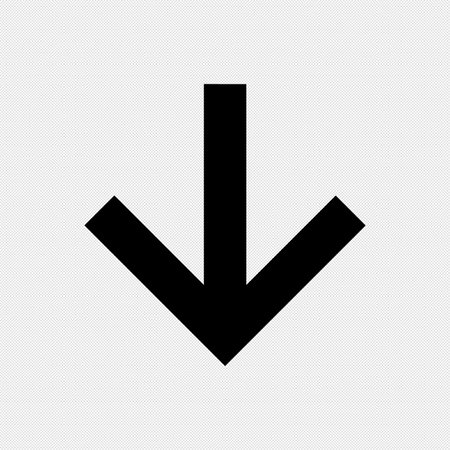 Down arrow icon. Flat style black icon on a white background.のイラスト素材