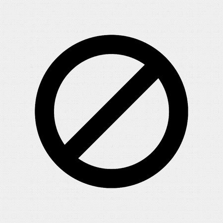 Prohibition sign. Black icon on a white background. Vector illustrationのイラスト素材