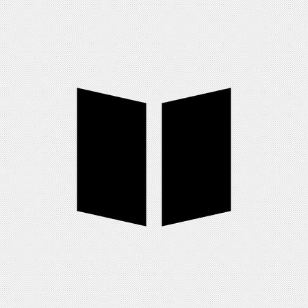 Open book icon. Black icon on a white background with a shadow.のイラスト素材