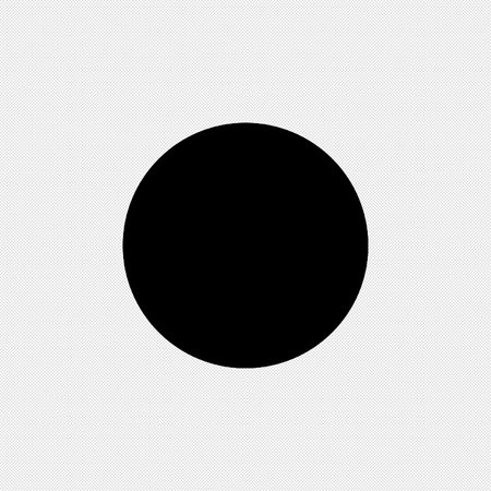 Circle sign. Black symbol on a white background with a shadow.のイラスト素材