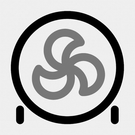 Circle Icon With Black Contour Isolated on a Gray Backgroundのイラスト素材