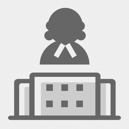 Factory icon. Simple illustration of factory vector icon for web design isolated on grey backgroundのイラスト素材