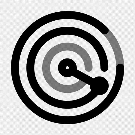 Target sign illustration. Vector. Black icon on a gray background.のイラスト素材