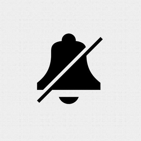 No bell icon on a white background with a shadow. Vector illustrationのイラスト素材