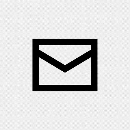 Mail icon on a white background with a black outline. Vector illustration