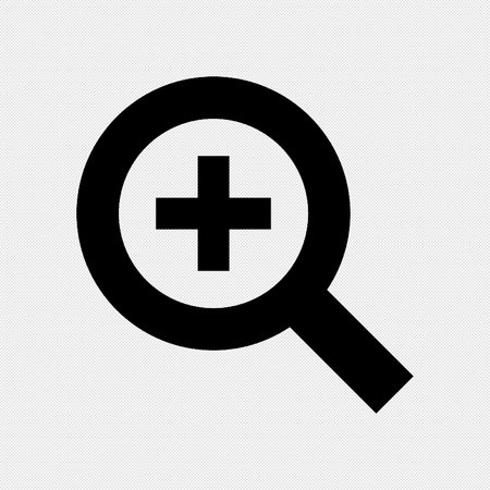 Magnifier icon. Black icon on a white background. Vector illustrationのイラスト素材