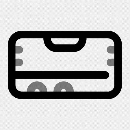 Cassette icon on a black background. Vector illustration, flat design.のイラスト素材