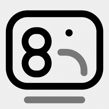 Number Eight icon or sign. Vector. Black dotted line icon.のイラスト素材