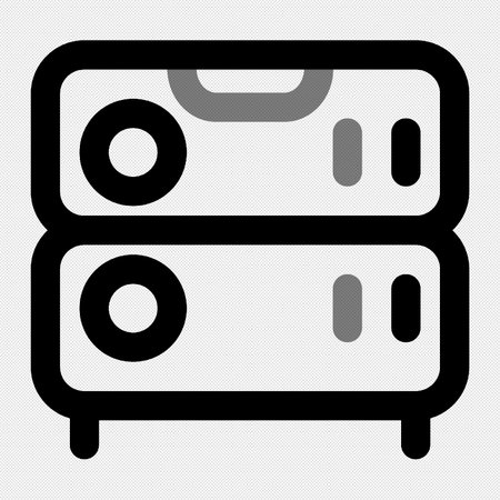 Server Room Icon Isolated on a Black Background. Vector Illustrationのイラスト素材