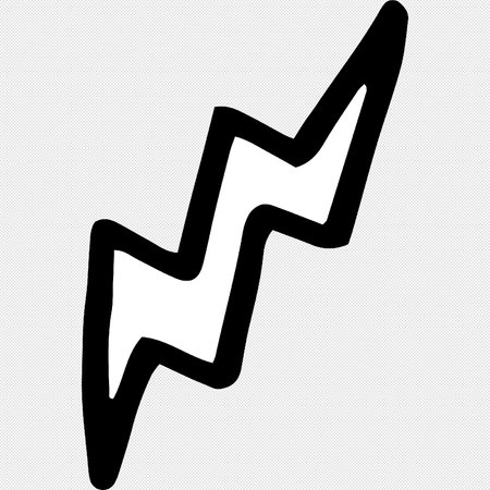Lightning sign illustration. Vector. Black icon on a white background.のイラスト素材