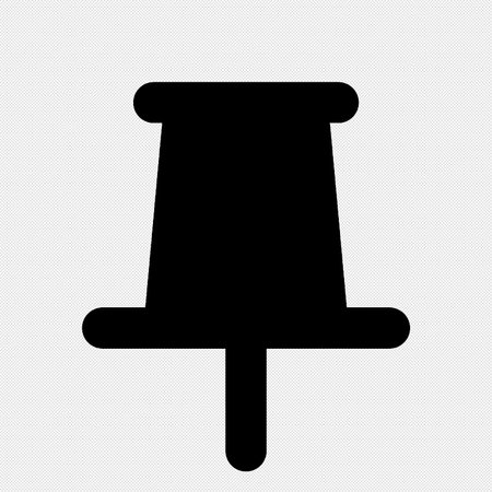 Pushpin vector icon. Black symbol on a white background. Isolated.のイラスト素材
