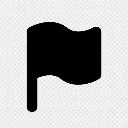 Flag sign illustration. Black icon on a white background. Isolated.のイラスト素材