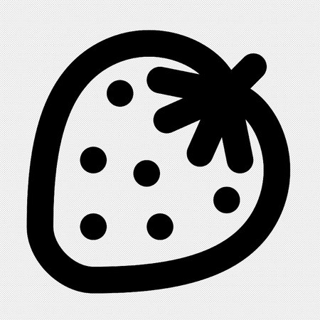 Strawberry simple sign. Black dotted vector icon on white background.のイラスト素材
