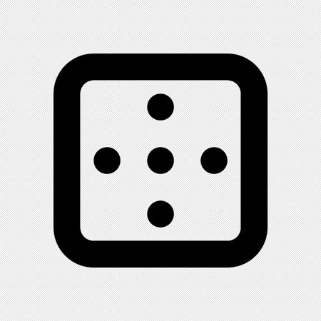 Dice icon. Flat style black icon on a white background.のイラスト素材